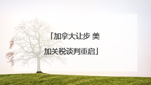 加拿大让步 美加关税谈判重启