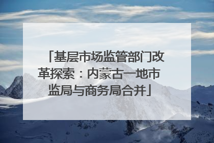 基层市场监管部门改革探索：内蒙古一地市监局与商务局合并