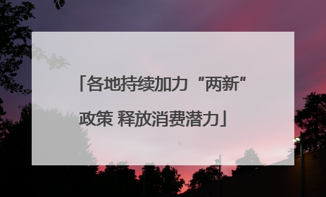 各地持续加力“两新”政策 释放消费潜力