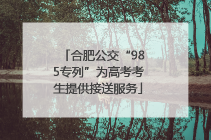 合肥公交“985专列”为高考考生提供接送服务