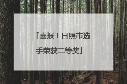 喜报！日照市选手荣获二等奖