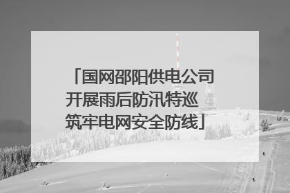 国网邵阳供电公司开展雨后防汛特巡 筑牢电网安全防线