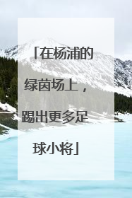 在杨浦的绿茵场上，踢出更多足球小将