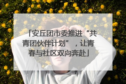 安丘团市委推进“共青团伙伴计划”，让青春与社区双向奔赴