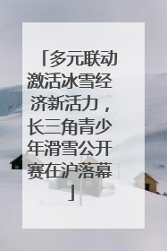 多元联动激活冰雪经济新活力，长三角青少年滑雪公开赛在沪落幕