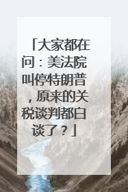大家都在问：美法院叫停特朗普，原来的关税谈判都白谈了？