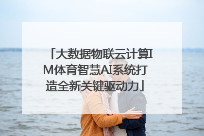 大数据物联云计算IM体育智慧AI系统打造全新关键驱动力