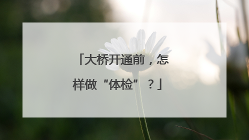 大桥开通前，怎样做“体检”？