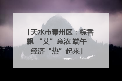 天水市秦州区：粽香飘 “艾”意浓 端午经济“热”起来