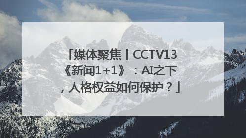 媒体聚焦丨CCTV13《新闻1+1》：AI之下，人格权益如何保护？