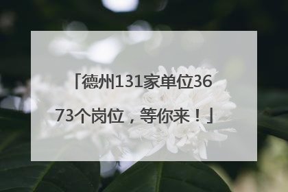 德州131家单位3673个岗位，等你来！