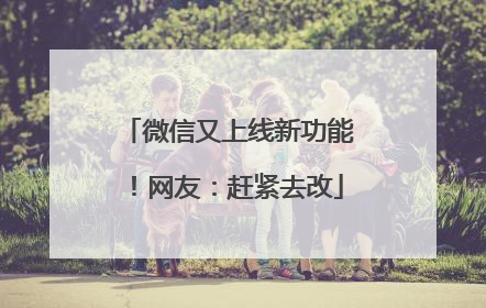 微信又上线新功能！网友：赶紧去改