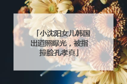 小沈阳女儿韩国出道照曝光，被指撞脸孔孝真
