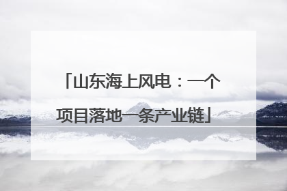 山东海上风电：一个项目落地一条产业链