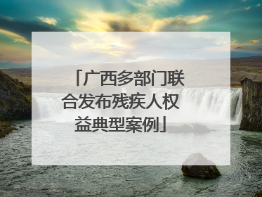 广西多部门联合发布残疾人权益典型案例