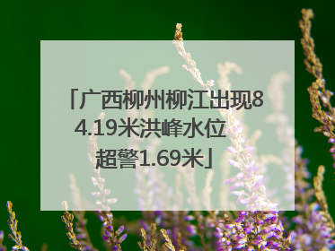 广西柳州柳江出现84.19米洪峰水位 超警1.69米