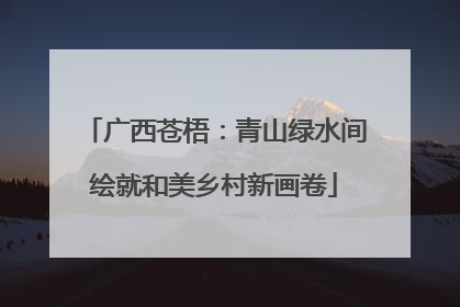 广西苍梧：青山绿水间绘就和美乡村新画卷