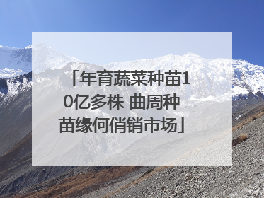 年育蔬菜种苗10亿多株 曲周种苗缘何俏销市场