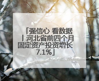 强信心 看数据丨河北省前四个月固定资产投资增长7.1%