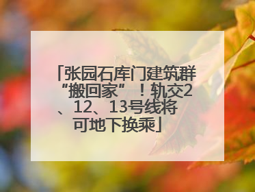 张园石库门建筑群“搬回家”！轨交2、12、13号线将可地下换乘