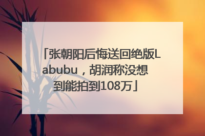 张朝阳后悔送回绝版Labubu，胡润称没想到能拍到108万