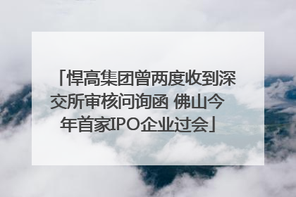 悍高集团曾两度收到深交所审核问询函 佛山今年首家IPO企业过会