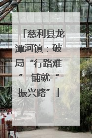 慈利县龙潭河镇：破局“行路难” 铺就“振兴路”