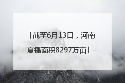截至6月13日，河南夏播面积8297万亩
