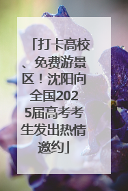 打卡高校、免费游景区！沈阳向全国2025届高考考生发出热情邀约