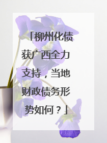 柳州化债获广西全力支持，当地财政债务形势如何？