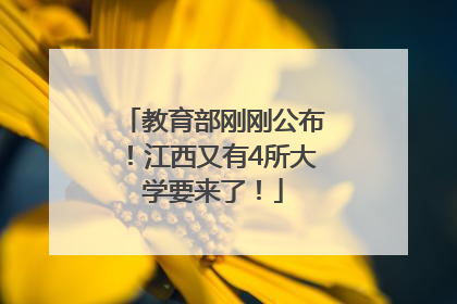教育部刚刚公布！江西又有4所大学要来了！