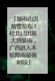 暴雨山洪预警发布！桂北已出现大到暴雨，广西进入本轮降雨最强时段