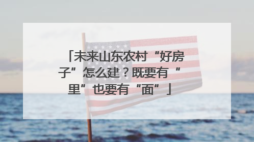 未来山东农村“好房子”怎么建？既要有“里”也要有“面”