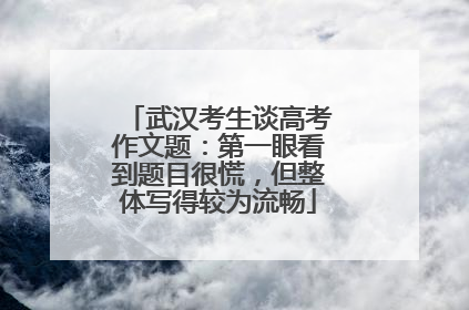 武汉考生谈高考作文题：第一眼看到题目很慌，但整体写得较为流畅