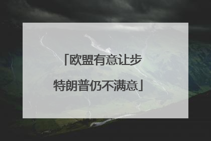 欧盟有意让步 特朗普仍不满意