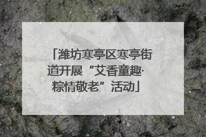 潍坊寒亭区寒亭街道开展“艾香童趣·粽情敬老”活动