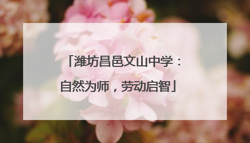 潍坊昌邑文山中学：自然为师，劳动启智