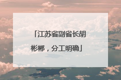 江苏省副省长胡彬郴，分工明确