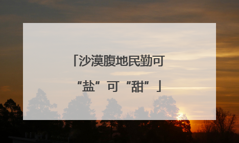 沙漠腹地民勤可“盐”可“甜”