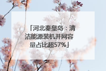 河北秦皇岛：清洁能源装机并网容量占比超57%