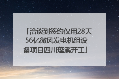 洽谈到签约仅用28天 56亿微风发电机组设备项目四川蓬溪开工