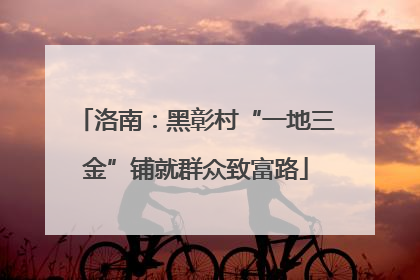洛南：黑彰村“一地三金”铺就群众致富路