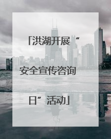 洪湖开展“安全宣传咨询日”活动