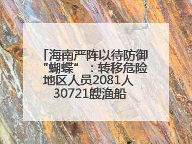 海南严阵以待防御“蝴蝶”：转移危险地区人员2081人 30721艘渔船全部进港避风