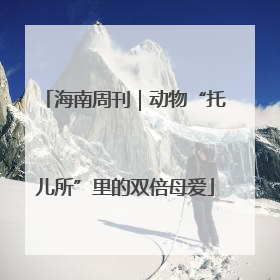 海南周刊｜动物“托儿所”里的双倍母爱
