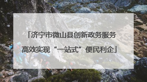 济宁市微山县创新政务服务 高效实现“一站式”便民利企