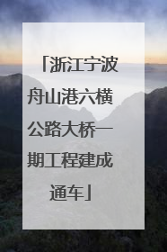 浙江宁波舟山港六横公路大桥一期工程建成通车