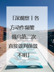 深观察丨各方动作频繁  俄乌第二次直接谈判前景不明