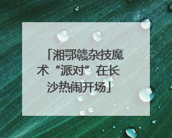湘鄂赣杂技魔术“派对”在长沙热闹开场
