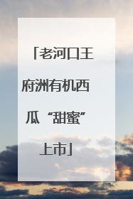 老河口王府洲有机西瓜“甜蜜”上市